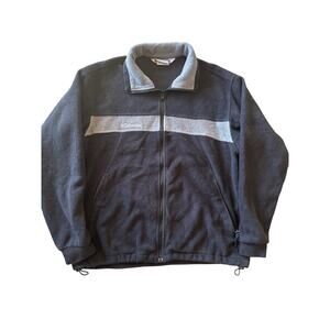 Vintage Columbia Core Black Silver M Fleece Full Zip Jacket